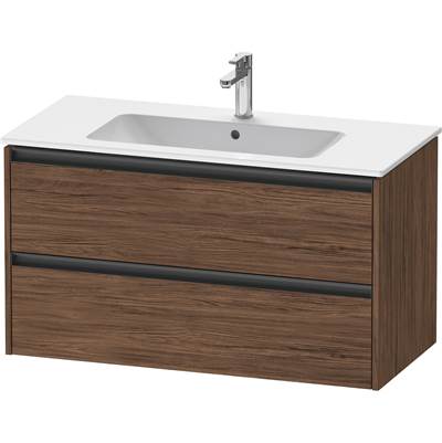Duravit K25264021210000 - Duravit Ketho.2 39 3/4" Wall Mount Two Drawer Single Vanity Cabinet In Dark Walnut, Sink Sold Separately