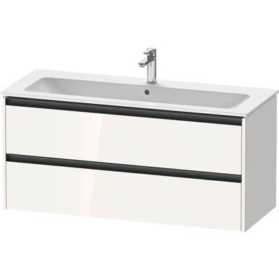 Duravit K25265022220000 - Duravit Ketho.2 47 5/8" Wall Mount Two Drawer Single Vanity Cabinet In High Gloss White, Sink Sold Separately