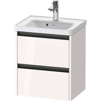 Duravit K25280022220000 - Duravit Ketho.2 19" Wall Mount Two Drawer Single Vanity Cabinet In High Gloss White, Sink Sold Separately