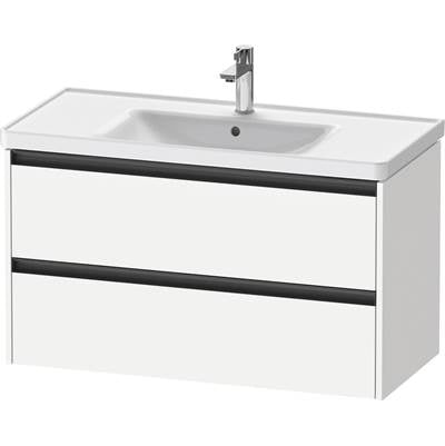Duravit K25284018180000 - Duravit Ketho.2 38 3/4" Wall Mount Two Drawer Single Vanity Cabinet In Matte White, Sink Sold Separately