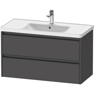 Duravit K25284049490000 - Duravit Ketho.2 38 3/4" Wall Mount Two Drawer Single Vanity Cabinet In Matte Graphite, Sink Sold Separately