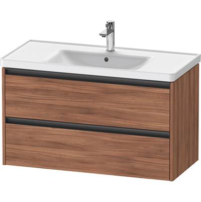 Duravit K25284079790000 - Duravit Ketho.2 38 3/4" Wall Mount Two Drawer Single Vanity Cabinet In Natural Walnut, Sink Sold Separately