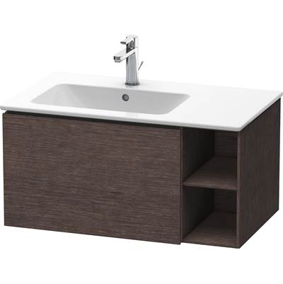Duravit LC619107272 - Duravit L-Cube 32 1/4" Wall Mount One Drawer Single Vanity Cabinet In Brushed Dark Oak, Sink Sold Separately