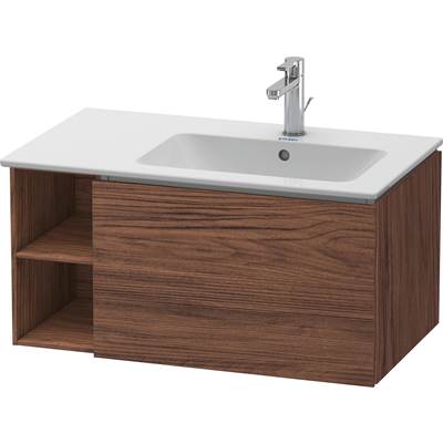 Duravit LC619202121 - Duravit L-Cube 32 1/4" Wall Mount One Drawer Single Vanity Cabinet In Dark Walnut, Sink Sold Separately