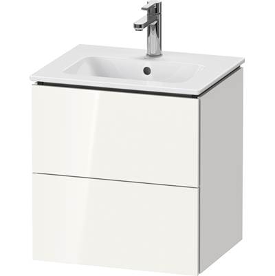 Duravit LC621802222 - Duravit L-Cube 20 1/2" Wall Mount Two Drawer Single Vanity Cabinet In High Gloss White, Sink Sold Separately