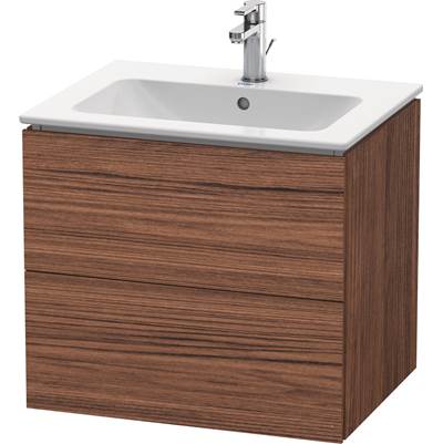 Duravit LC624002121 - Duravit L-Cube 24 3/8" Wall Mount Two Drawer Single Vanity Cabinet In Dark Walnut, Sink Sold Separately