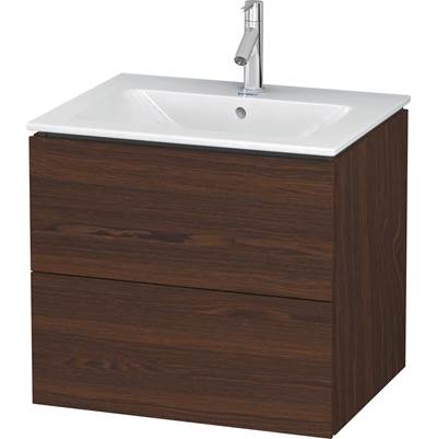 Duravit LC624006969 - Duravit L-Cube 24 3/8" Wall Mount Two Drawer Single Vanity Cabinet In Brushed Walnut, Sink Sold Separately