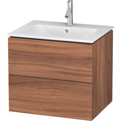 Duravit LC624007979 - Duravit L-Cube 24 3/8" Wall Mount Two Drawer Single Vanity Cabinet In Natural Walnut, Sink Sold Separately