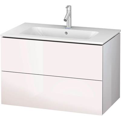 Duravit LC624102222 - Duravit L-Cube 32 1/4" Wall Mount Two Drawer Single Vanity Cabinet In High Gloss White, Sink Sold Separately