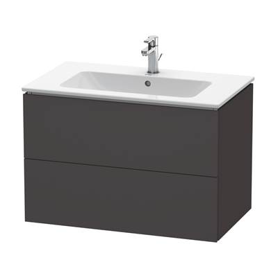 Duravit LC624108080 - Duravit L-Cube 32 1/4" Wall Mount Two Drawer Single Vanity Cabinet In Super Matte Graphite, Sink Sold Separately