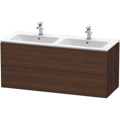 Duravit LC625806969 - Duravit L-Cube 50 3/4" Wall Mount Two Drawer Single Vanity Cabinet In Brushed Walnut, Sink Sold Separately