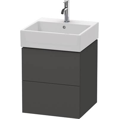 Duravit LC627404949 - Duravit L-Cube 19" Wall Mount Two Drawer Single Vanity Cabinet In Matte Graphite, Sink Sold Separately