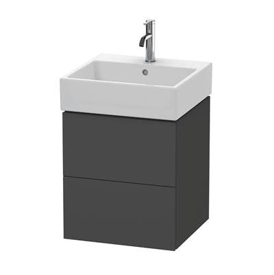 Duravit LC627408080 - Duravit L-Cube 19" Wall Mount Two Drawer Single Vanity Cabinet In Super Matte Graphite, Sink Sold Separately