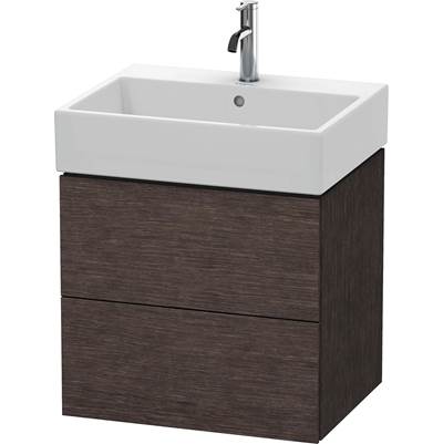 Duravit LC627507272 - Duravit L-Cube 23" Wall Mount Two Drawer Single Vanity Cabinet In Brushed Dark Oak, Sink Sold Separately