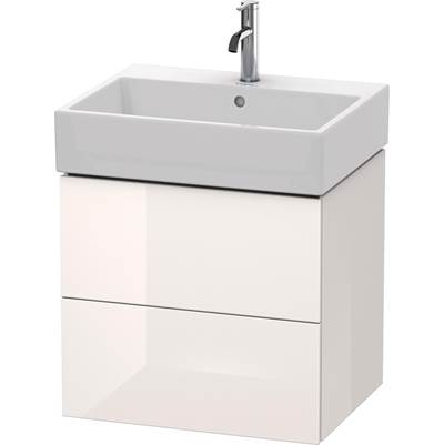Duravit LC627508585 - Duravit L-Cube 23" Wall Mount Two Drawer Single Vanity Cabinet In High Gloss White, Sink Sold Separately