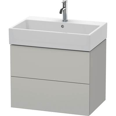 Duravit LC627600707 - Duravit L-Cube 26 7/8" Wall Mount Two Drawer Single Vanity Cabinet In Matte Concrete Gray, Sink Sold Separately