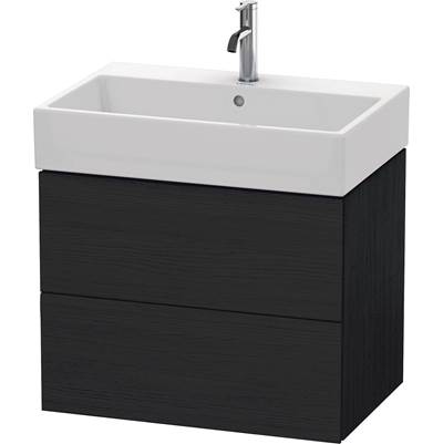 Duravit LC627601616 - Duravit L-Cube 26 7/8" Wall Mount Two Drawer Single Vanity Cabinet In Black Oak, Sink Sold Separately