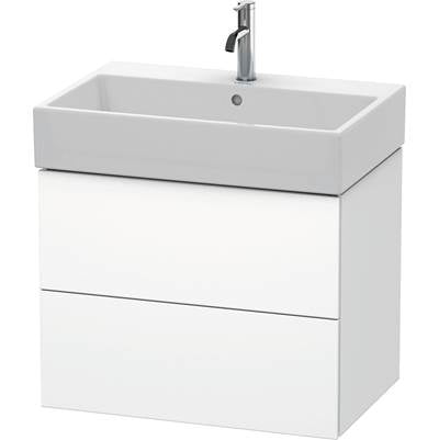 Duravit LC627601818 - Duravit L-Cube 26 7/8" Wall Mount Two Drawer Single Vanity Cabinet In Matte White, Sink Sold Separately