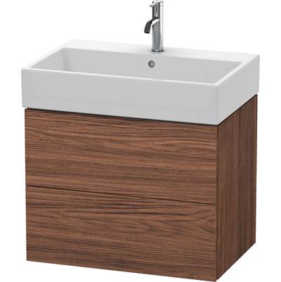 Duravit LC627602121 - Duravit L-Cube 26 7/8" Wall Mount Two Drawer Single Vanity Cabinet In Dark Walnut, Sink Sold Separately