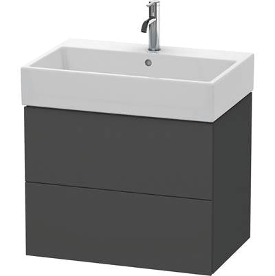 Duravit LC627604949 - Duravit L-Cube 26 7/8" Wall Mount Two Drawer Single Vanity Cabinet In Matte Graphite, Sink Sold Separately