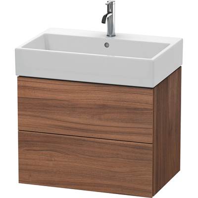 Duravit LC627607979 - Duravit L-Cube 26 7/8" Wall Mount Two Drawer Single Vanity Cabinet In Natural Walnut, Sink Sold Separately