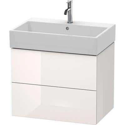 Duravit LC627608585 - Duravit L-Cube 26 7/8" Wall Mount Two Drawer Single Vanity Cabinet In High Gloss White, Sink Sold Separately