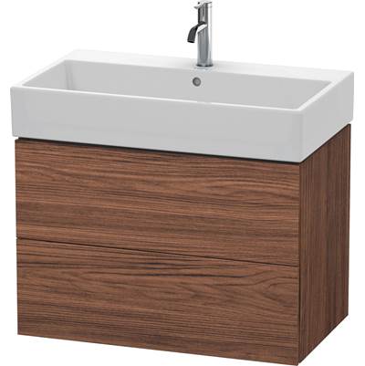 Duravit LC627702121 - Duravit L-Cube 30 7/8" Wall Mount Two Drawer Single Vanity Cabinet In Dark Walnut, Sink Sold Separately