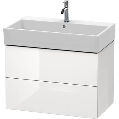 Duravit LC627702222 - Duravit L-Cube 30 7/8" Wall Mount Two Drawer Single Vanity Cabinet In High Gloss White, Sink Sold Separately