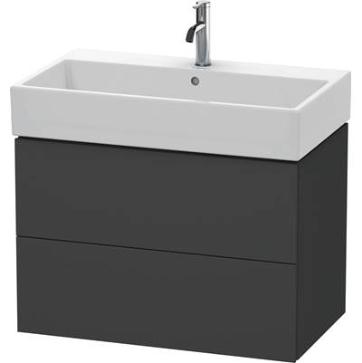 Duravit LC627704949 - Duravit L-Cube 30 7/8" Wall Mount Two Drawer Single Vanity Cabinet In Matte Graphite, Sink Sold Separately