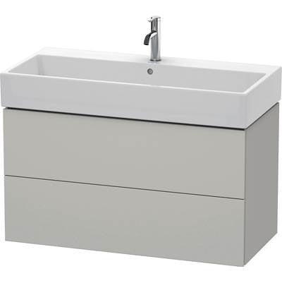 Duravit LC627800707 - Duravit L-Cube 38 3/4" Wall Mount Two Drawer Single Vanity Cabinet In Matte Concrete Gray, Sink Sold Separately