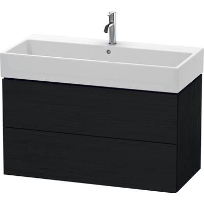 Duravit LC627801616 - Duravit L-Cube 38 3/4" Wall Mount Two Drawer Single Vanity Cabinet In Black Oak, Sink Sold Separately