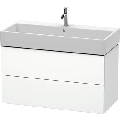 Duravit LC627801818 - Duravit L-Cube 38 3/4" Wall Mount Two Drawer Single Vanity Cabinet In Matte White, Sink Sold Separately