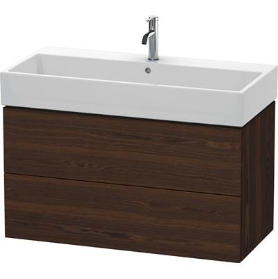 Duravit LC627806969 - Duravit L-Cube 38 3/4" Wall Mount Two Drawer Single Vanity Cabinet In Brushed Walnut, Sink Sold Separately