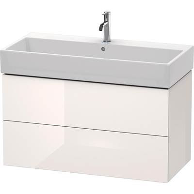 Duravit LC627808585 - Duravit L-Cube 38 3/4" Wall Mount Two Drawer Single Vanity Cabinet In High Gloss White, Sink Sold Separately