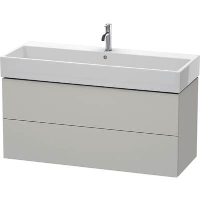 Duravit LC627900707 - Duravit L-Cube 46 5/8" Wall Mount Two Drawer Single Vanity Cabinet In Matte Concrete Gray, Sink Sold Separately