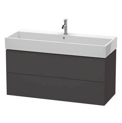 Duravit LC627908080 - Duravit L-Cube 46 5/8" Wall Mount Two Drawer Single Vanity Cabinet In Super Matte Graphite, Sink Sold Separately