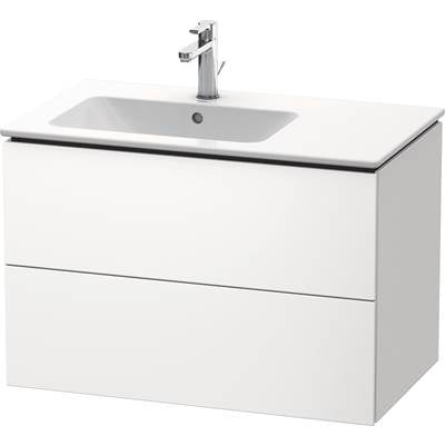 Duravit LC629101818 - Duravit L-Cube 32 1/4" Wall Mount Two Drawer Single Vanity Cabinet In Matte White, Sink Sold Separately