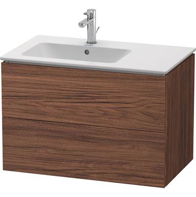Duravit LC629102121 - Duravit L-Cube 32 1/4" Wall Mount Two Drawer Single Vanity Cabinet In Dark Walnut, Sink Sold Separately