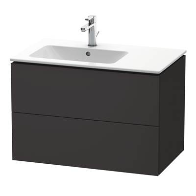 Duravit LC629108080 - Duravit L-Cube 32 1/4" Wall Mount Two Drawer Single Vanity Cabinet In Super Matte Graphite, Sink Sold Separately