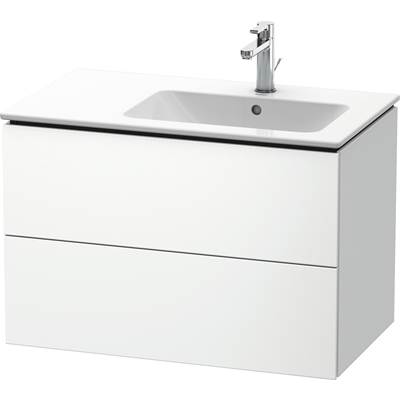 Duravit LC629201818 - Duravit L-Cube 32 1/4" Wall Mount Two Drawer Single Vanity Cabinet In Matte White, Sink Sold Separately