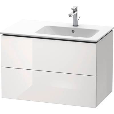 Duravit LC629208585 - Duravit L-Cube 32 1/4" Wall Mount Two Drawer Single Vanity Cabinet In High Gloss White, Sink Sold Separately