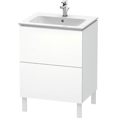 Duravit LC662501818 - Duravit L-Cube 24 3/8" Wall Mount Two Drawer Single Vanity Cabinet In Matte White, Sink Sold Separately