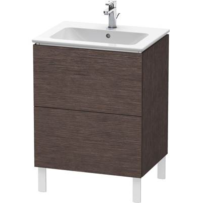 Duravit LC662507272 - Duravit L-Cube 24 3/8" Wall Mount Two Drawer Single Vanity Cabinet In Brushed Dark Oak, Sink Sold Separately