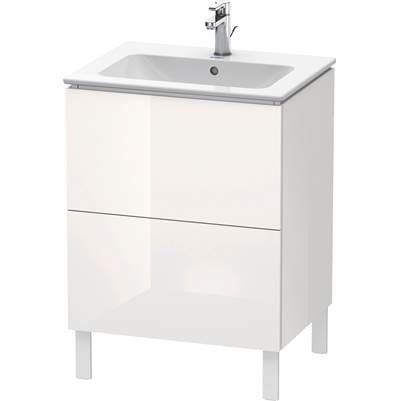 Duravit LC662508585 - Duravit L-Cube 24 3/8" Wall Mount Two Drawer Single Vanity Cabinet In High Gloss White, Sink Sold Separately