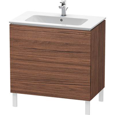Duravit LC662602121 - Duravit L-Cube 32 1/4" Wall Mount Two Drawer Single Vanity Cabinet In Dark Walnut, Sink Sold Separately