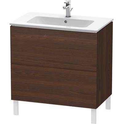 Duravit LC662606969 - Duravit L-Cube 32 1/4" Wall Mount Two Drawer Single Vanity Cabinet In Brushed Walnut, Sink Sold Separately