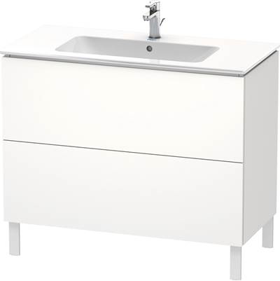 Duravit LC662701818 - Duravit L-Cube 40 1/8" Wall Mount Two Drawer Single Vanity Cabinet In Matte White, Sink Sold Separately