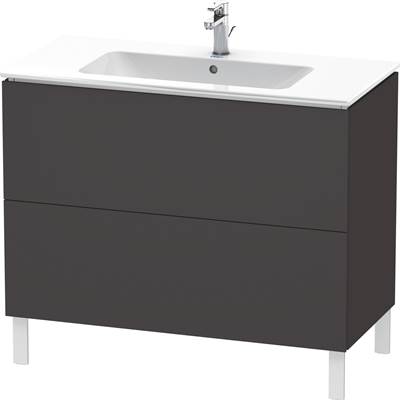 Duravit LC662708080 - Duravit L-Cube 40 1/8" Wall Mount Two Drawer Single Vanity Cabinet In Super Matte Graphite, Sink Sold Separately