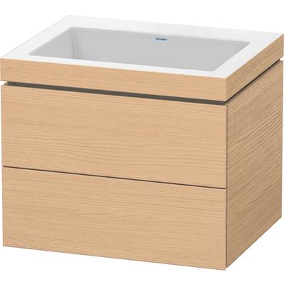 Duravit LC6926N3030 - Duravit L-Cube 23 5/8" Wall Mount Two Drawer C-Bonded Single Vanity In Natural Oak, Including Cabinet And