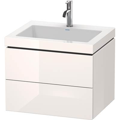 Duravit LC6926O8585 - Duravit L-Cube 23 5/8" Wall Mount Two Drawer C-Bonded Single Vanity In High Gloss White, Including Cabinet And Single Hole Sink